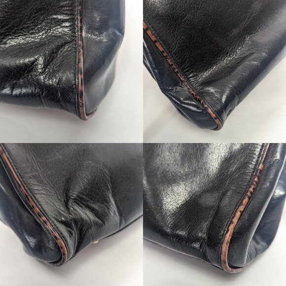 BRAHMIN Julia Rose Black Leather Lady Tuscan Shoulder BAg - Picture 10 of 13